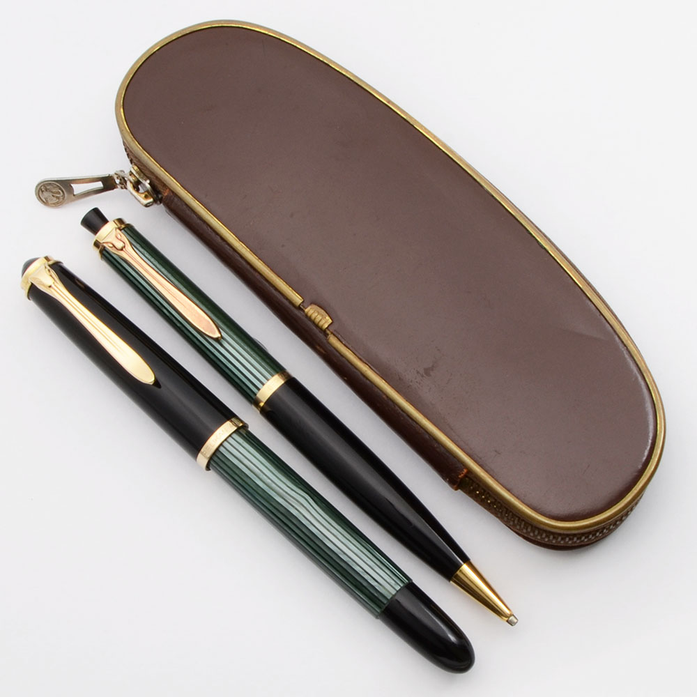 Pelikan 400NN Fountain Pen Set (1950s) - Green, 14k BB Semi-Flex
